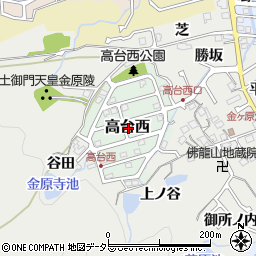 京都府長岡京市高台西周辺の地図