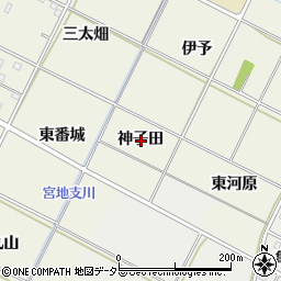 愛知県岡崎市土井町神子田周辺の地図