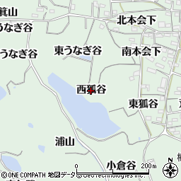 愛知県阿久比町（知多郡）植大（西狐谷）周辺の地図