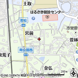 愛知県岡崎市若松町宮前35周辺の地図