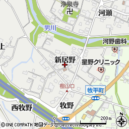 愛知県岡崎市樫山町新居野46周辺の地図
