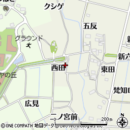 愛知県新城市富永西田周辺の地図