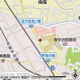 京都府宇治市五ケ庄芝ノ東周辺の地図