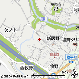 愛知県岡崎市樫山町新居野42周辺の地図