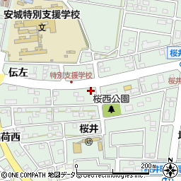 愛知県安城市桜井町林周辺の地図
