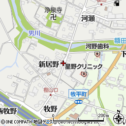 愛知県岡崎市樫山町新居野56周辺の地図