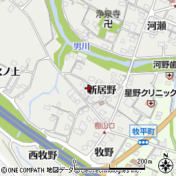 愛知県岡崎市樫山町新居野40周辺の地図