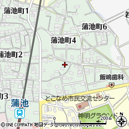 愛知県常滑市蒲池榜示周辺の地図