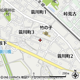 愛知県岡崎市蓑川町東屋敷周辺の地図