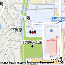 愛知県岡崎市針崎町中切周辺の地図