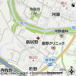 愛知県岡崎市樫山町新居野67周辺の地図