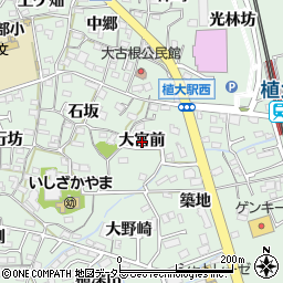 愛知県知多郡阿久比町植大大宮前周辺の地図