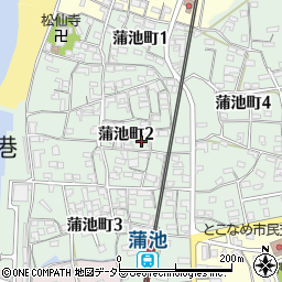 愛知県常滑市蒲池町周辺の地図