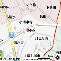 愛知県知多郡阿久比町横松池ノ谷周辺の地図