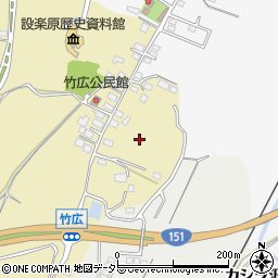 愛知県新城市竹広高原周辺の地図