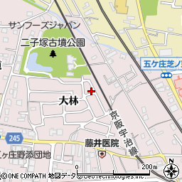 京都府宇治市五ケ庄大林周辺の地図