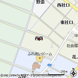 愛知県岡崎市土井町西落周辺の地図