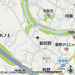 愛知県岡崎市樫山町新居野70周辺の地図