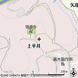 愛知県新城市上平井張原周辺の地図