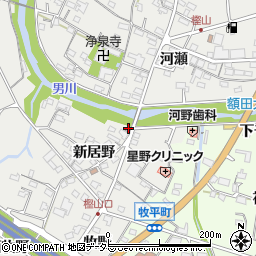 愛知県岡崎市樫山町新居野58周辺の地図