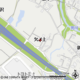 愛知県岡崎市樫山町（欠ノ上）周辺の地図