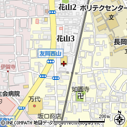 ダックス　長岡京花山店周辺の地図