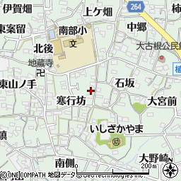 愛知県知多郡阿久比町植大寒行坊11-2周辺の地図