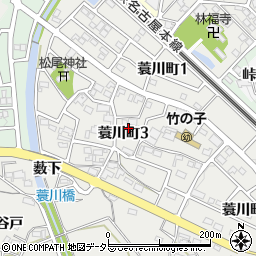 愛知県岡崎市蓑川町（中屋敷）周辺の地図