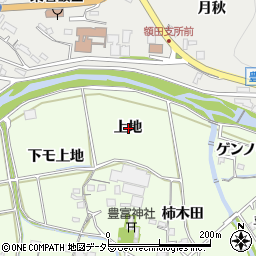愛知県岡崎市牧平町上地周辺の地図