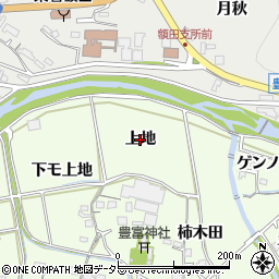 愛知県岡崎市牧平町（上地）周辺の地図