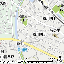 愛知県岡崎市蓑川町西屋敷周辺の地図
