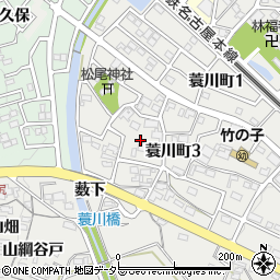 愛知県岡崎市蓑川町（西屋敷）周辺の地図