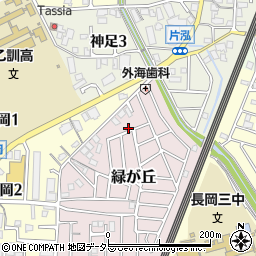 京都府長岡京市緑が丘14-20周辺の地図