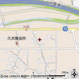 兵庫県加東市久米周辺の地図