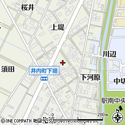 愛知県岡崎市井内町下堤23周辺の地図