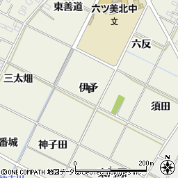 愛知県岡崎市井内町伊予周辺の地図