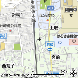 愛知県岡崎市若松町宮前8周辺の地図