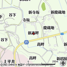 愛知県新城市矢部新高畔周辺の地図
