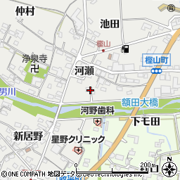 愛知県岡崎市樫山町河瀬56周辺の地図