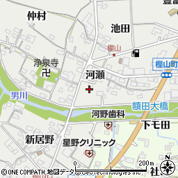 愛知県岡崎市樫山町河瀬54周辺の地図