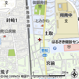 愛知県岡崎市若松町宮前3周辺の地図