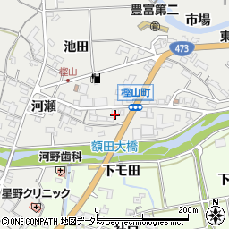 愛知県岡崎市樫山町八ツ田周辺の地図