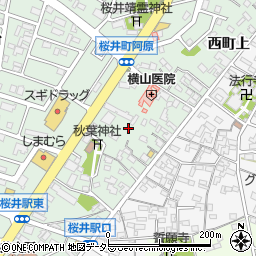 愛知県安城市桜井町西町中周辺の地図