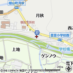 愛知県岡崎市樫山町（月秋）周辺の地図