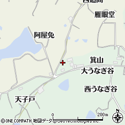 愛知県知多郡阿久比町植大箕山2-1周辺の地図