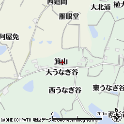 愛知県知多郡阿久比町植大箕山18周辺の地図
