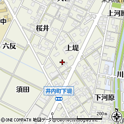 愛知県岡崎市井内町上堤27周辺の地図