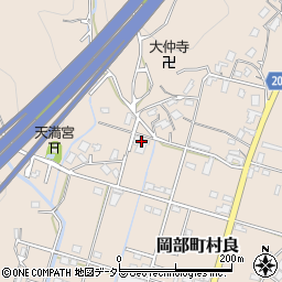静岡県藤枝市岡部町村良周辺の地図