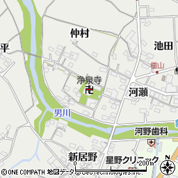 愛知県岡崎市樫山町仲村14周辺の地図