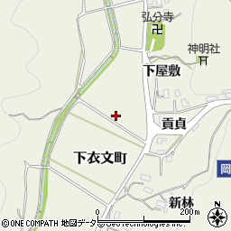 愛知県岡崎市下衣文町（社口前）周辺の地図